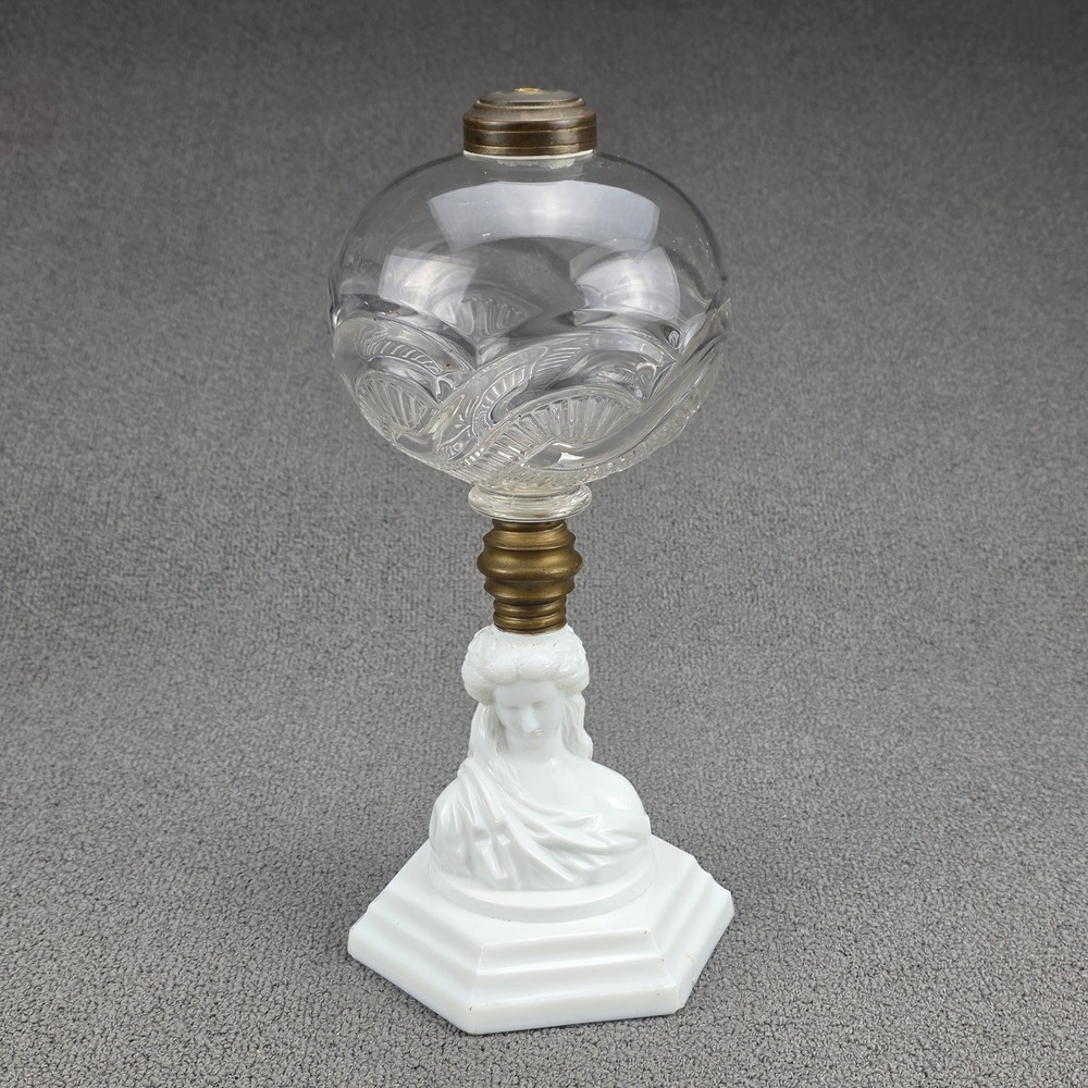 Atterbury Goddess of Liberty / Madonna Oil Lamp Converted to Electric Lamp